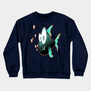 Monster fish frightened fish color Crewneck Sweatshirt